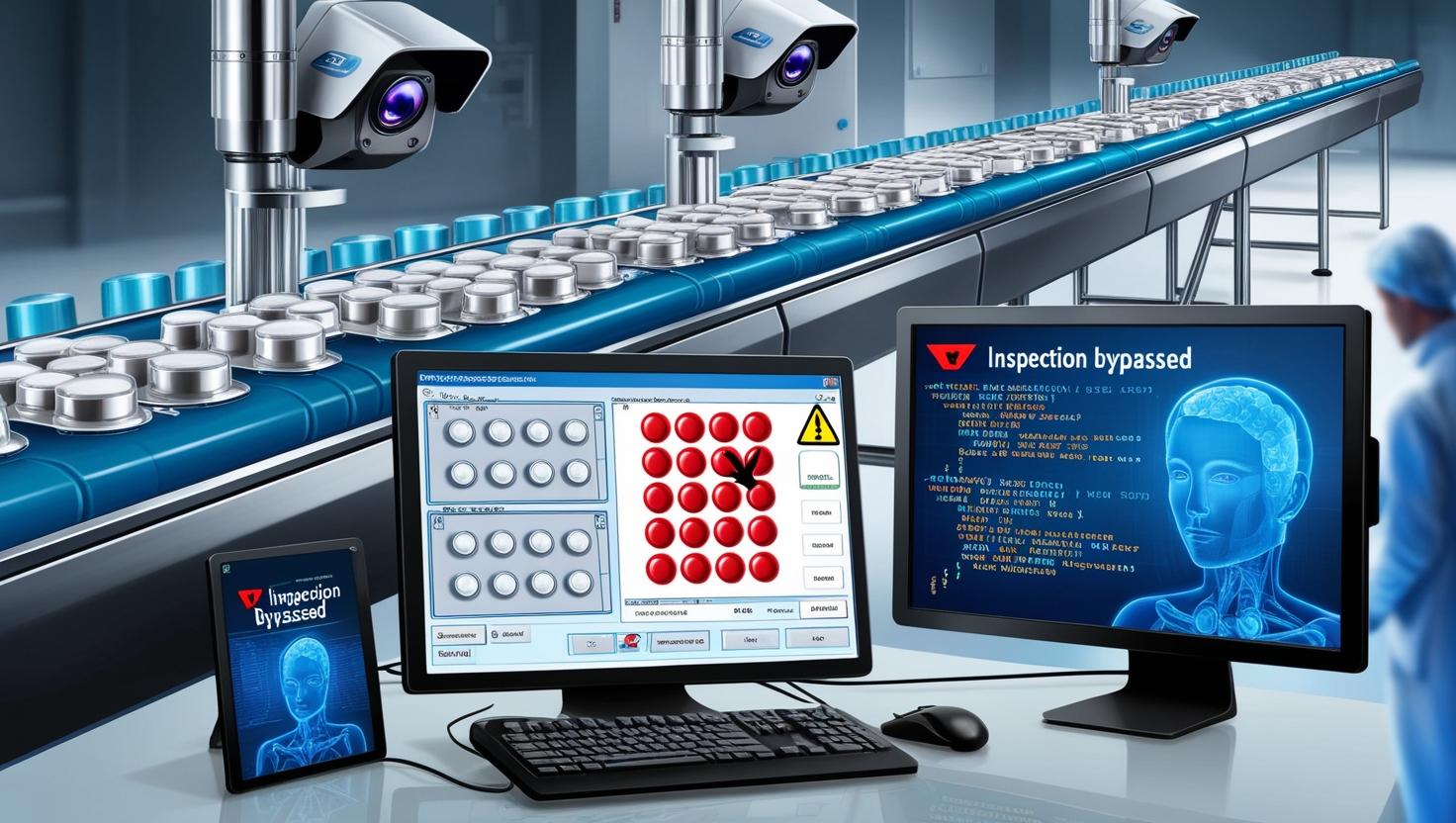 Cyberattack on automated inspection systems in the pharmaceutic industry