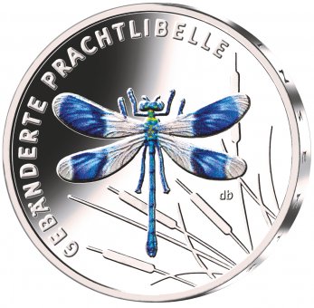 Sammlermünze Gebänderte Prachtlibelle